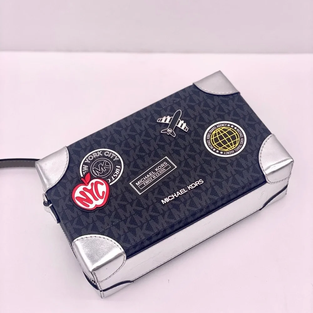 Michael Kors Jeanie Small Embellished Signature Logo Crossbody Bag Black